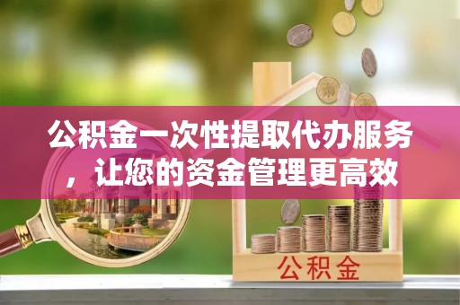 苏尼特右旗公积金一次性提取代办服务，让您的资金管理更高效